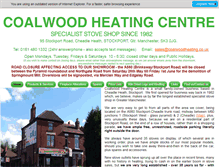 Tablet Screenshot of coalwoodheatingcentre.co.uk